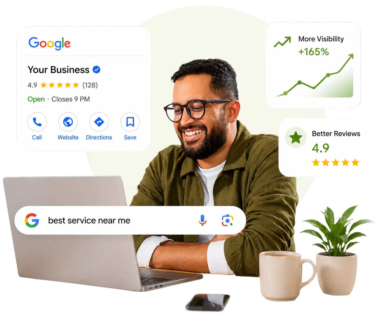 Professional business growth visualization